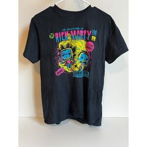 Rick and Morty Adult Swim Funko Pop! T-Shirt Black Cartoon Network‎ Sz Small
